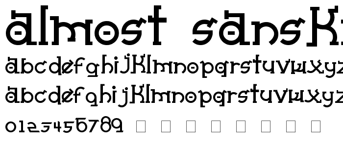 Almost Sanskrit taj font